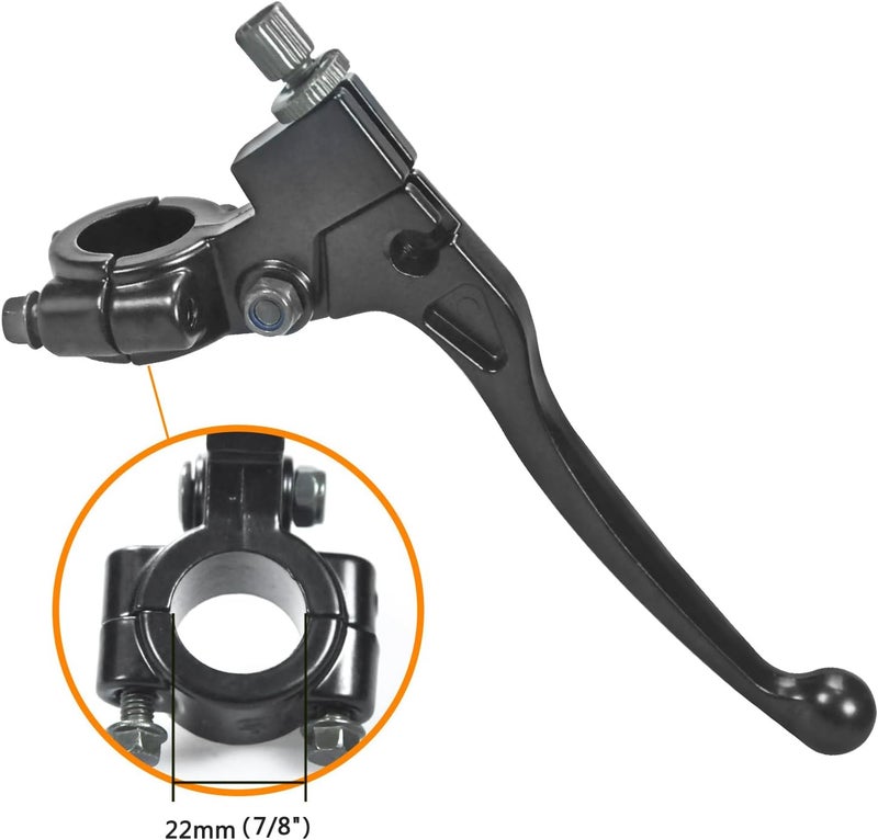 HOLATO 22mm 7/8" Left Clutch Brake Handle Lever Perch for Coleman CT200U BT200X CT100U Baja Massimo MB165 MB200 Yerf-Dog Motovox MBX10 Mini Bike CRF50 XR50 KLX110 SSR125 Pit Dirt Bike (Black) - Image 3